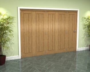 Prefinished Mexicano Oak 5 Door Roomfold Grande (5 + 0 x 533mm Doors)