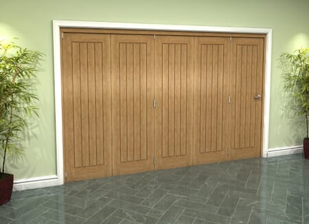 Prefinished Mexicano Oak 5 Door Roomfold Grande (5 + 0 x 610mm Doors)