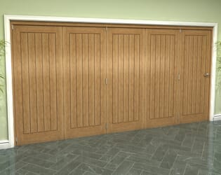 Prefinished Mexicano Oak 5 Door Roomfold Grande (5 + 0 x 762mm Doors)