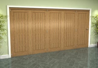 Prefinished Mexicano Oak 5 Door Roomfold Grande (5 + 0 x 762mm Doors)