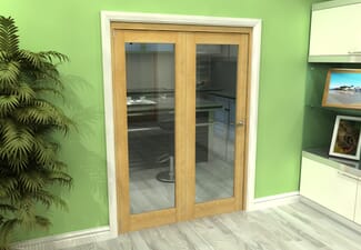 Glazed Oak 2 Door Roomfold Grande (2 + 0 x 762mm Doors)