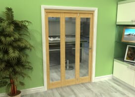 Glazed Oak 3 Door Roomfold Grande (3 + 0 X 419mm Doors) Image