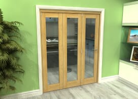 Glazed Oak 3 Door Roomfold Grande (3 + 0 X 533mm Doors) Image