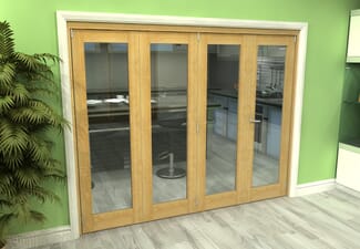Glazed Oak 4 Door Roomfold Grande (3 + 1 x 610mm Doors)