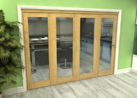 Glazed Oak 4 Door Roomfold Grande (4 + 0 X 686mm Doors) Image