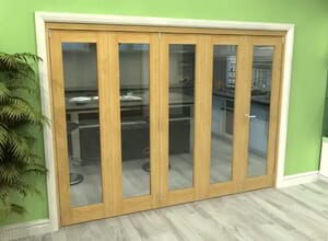 Oak Glazed Roomfold Grande - Clear Unfinished Image