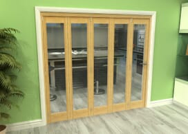Glazed Oak 5 Door Roomfold Grande (5 + 0 X 419mm Doors) Image