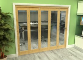 Glazed Oak 5 Door Roomfold Grande (5 + 0 X 457mm Doors) Image