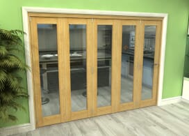 Glazed Oak 5 Door Roomfold Grande (5 + 0 X 533mm Doors) Image