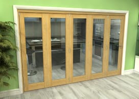 Glazed Oak 5 Door Roomfold Grande (5 + 0 X 610mm Doors) Image