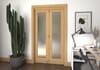 Shaker Oak 1 lite Frosted Glazed Roomfold Doorset
