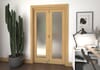 Shaker Oak 1 lite Frosted Glazed Roomfold Doorset