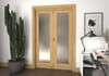 Shaker Oak 1 lite Frosted Glazed Roomfold Doorset