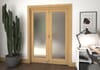 Shaker Oak 1 lite Frosted Glazed Roomfold Doorset