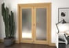 Shaker Oak 1 lite Frosted Glazed Roomfold Doorset