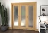 Shaker Oak 1 lite Frosted Glazed Roomfold Doorset