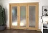 Shaker Oak 1 lite Frosted Glazed Roomfold Doorset