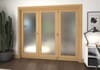 Shaker Oak 1 lite Frosted Glazed Roomfold Doorset
