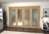 Shaker Oak 1 lite Frosted Glazed Roomfold Doorset