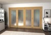 Shaker Oak 1 lite Frosted Glazed Roomfold Doorset