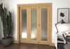 Shaker Oak 1 lite Frosted Glazed Roomfold Doorset