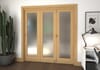 Shaker Oak 1 lite Frosted Glazed Roomfold Doorset