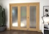 Shaker Oak 1 lite Frosted Glazed Roomfold Doorset