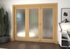 Shaker Oak 1 lite Frosted Glazed Roomfold Doorset