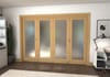 Shaker Oak 1 lite Frosted Glazed Roomfold Doorset