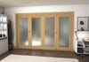 Shaker Oak 1 lite Frosted Glazed Roomfold Doorset