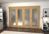 Shaker Oak 1 lite Frosted Glazed Roomfold Doorset