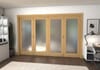 Shaker Oak 1 lite Frosted Glazed Roomfold Doorset