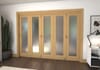 Shaker Oak 1 lite Frosted Glazed Roomfold Doorset