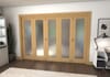 Shaker Oak 1 lite Frosted Glazed Roomfold Doorset