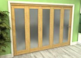 Frosted Glazed Oak 5 Door Roomfold Grande (5 + 0 X 610mm Doors) Image
