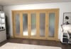 Shaker Oak 1 lite Frosted Glazed Roomfold Doorset