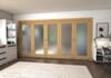Shaker Oak 1 lite Frosted Glazed Roomfold Doorset