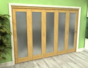 Oak P10 Roomfold Grande  Internal Bifold Doors with Frosted Glass