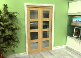 Glazed Oak 2 Door 4l Roomfold Grande (2 + 0 X 533mm Doors) Image