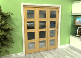 Glazed Oak 3 Door 4l Roomfold Grande (2 + 1 X 533mm Doors) Image