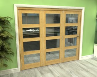 Glazed Oak 3 Door 4L Roomfold Grande (3 + 0 x 762mm Doors)