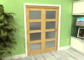 Frosted Glazed Oak 2 Door 4l Roomfold Grande (2 + 0 X 686mm Doors) Image