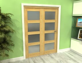 1599x2060x133mm Oak 4L Frosted Roomfold Grande (2+0)