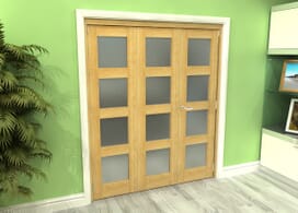 Frosted Glazed Oak 3 Door 4l Roomfold Grande 1800mm (6ft) 2 + 1 Set Image