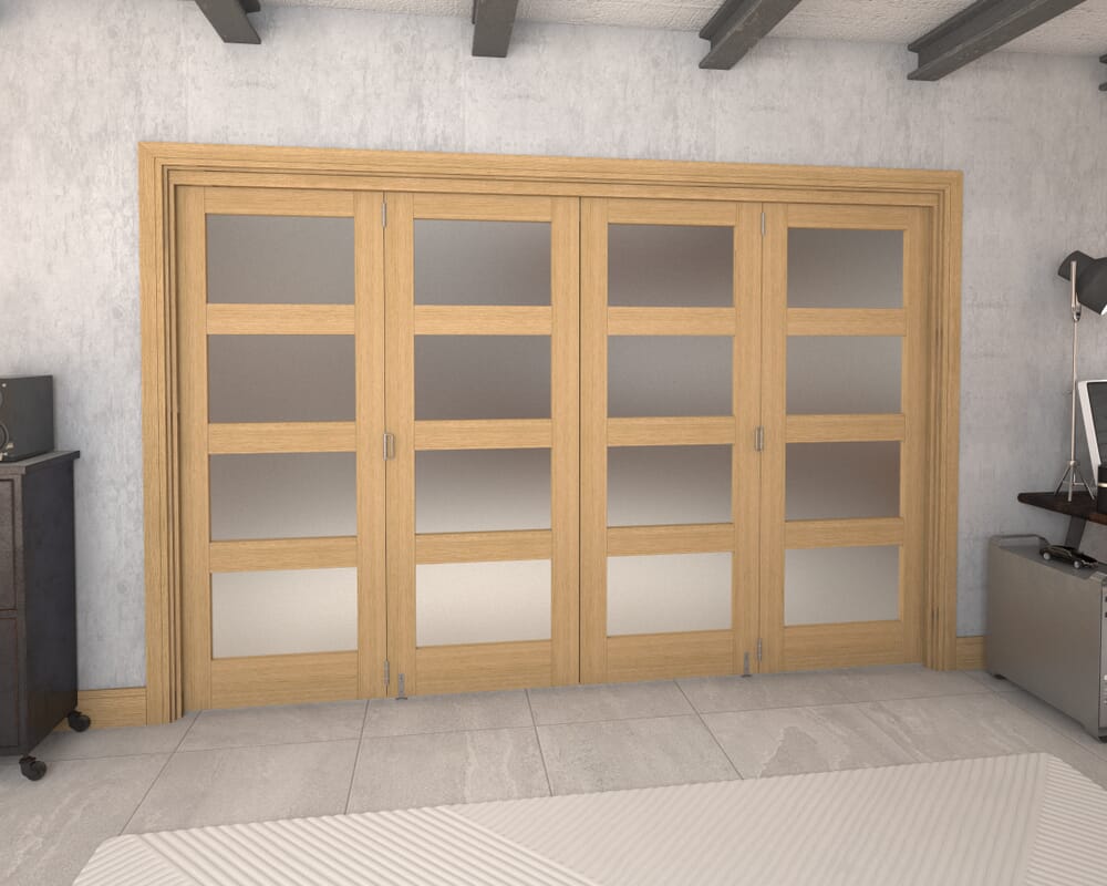 3136x2060x133mm Oak 4L Frosted Roomfold Grande (2+2)