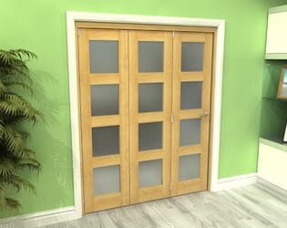 Frosted Glazed Oak 3 Door 4L Roomfold Grande (3 + 0 x 533mm Doors)