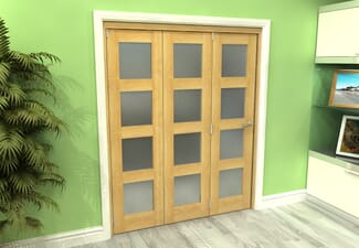 Frosted Glazed Oak 3 Door 4L Roomfold Grande (3 + 0 x 533mm Doors)