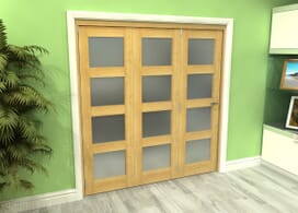Frosted Glazed Oak 3 Door 4l Roomfold Grande (3 + 0 X 610mm Doors) Image