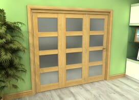 Frosted Glazed Oak 3 Door 4l Roomfold Grande (3 + 0 X 686mm Doors) Image