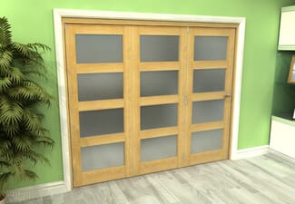 Frosted Glazed Oak 3 Door 4L Roomfold Grande (3 + 0 x 762mm Doors)